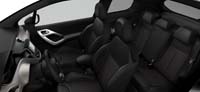 Intérieur Mi-tissu/mi-TEP Mithy Bril Noir Mistral/Purple Peugeot 208