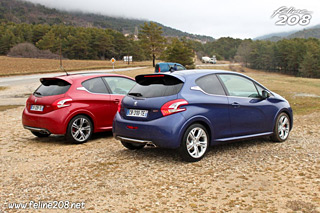 Peugeot 208 GTi Rouge Rubi et Bleu Virtuel