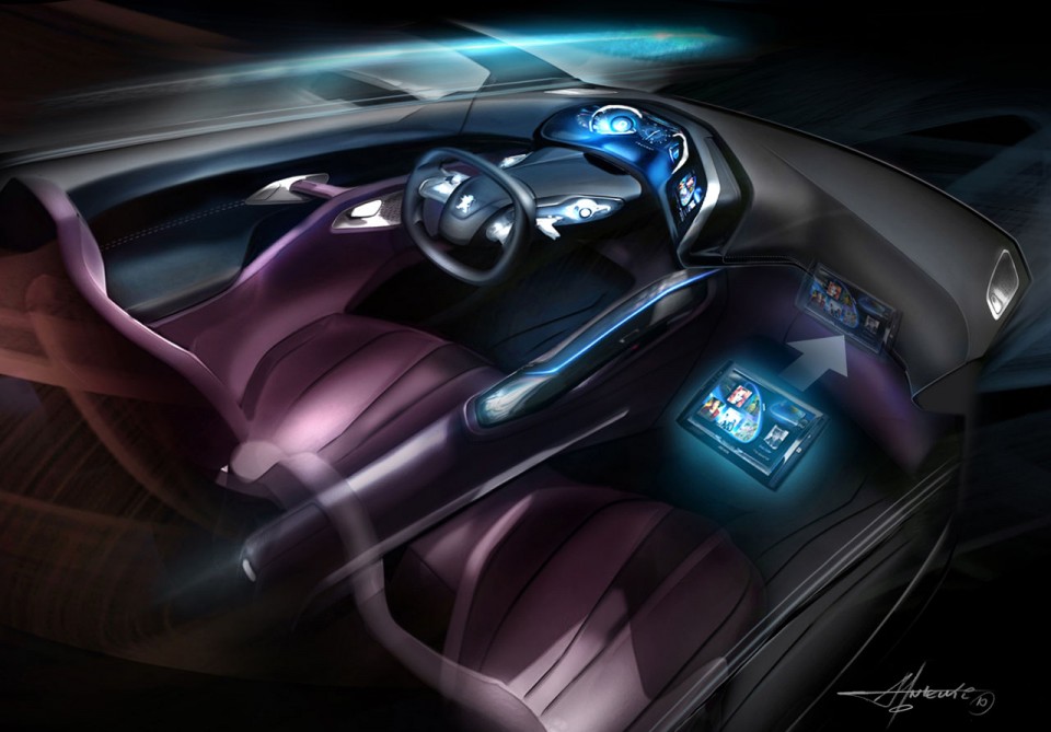 Sketch intérieur Concept Peugeot HR1 (2010) 042