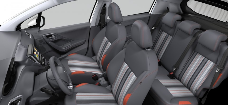 Sièges Intérieur maille Rayul Corail Peugeot 208 Active (3 et 5 portes) 