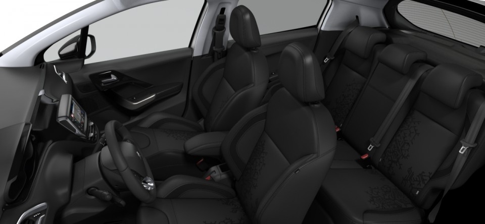 Sièges Intérieur mi-cuir Chaine et Trame Mario Mistral Peugeot 208 Féline (5 portes) 