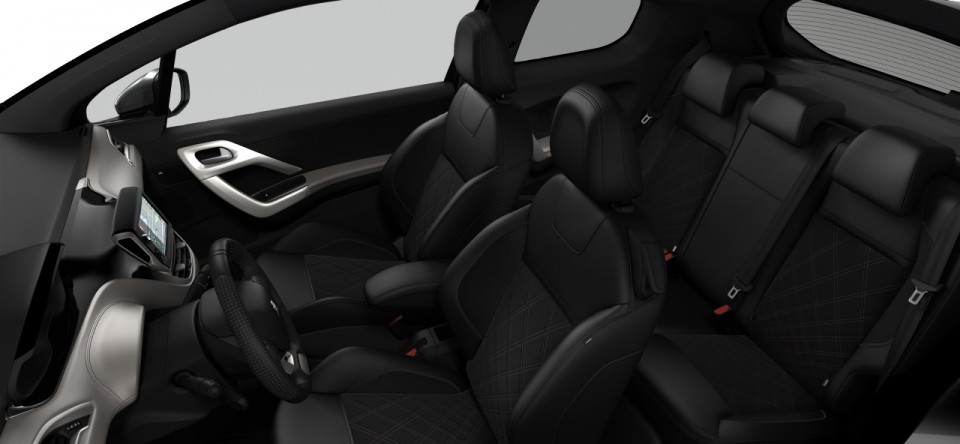 Sièges Intérieur Mi-cuir Club Nappa/Alcantara Loze Noir Mistral Peugeot 208 XY (3 portes) 