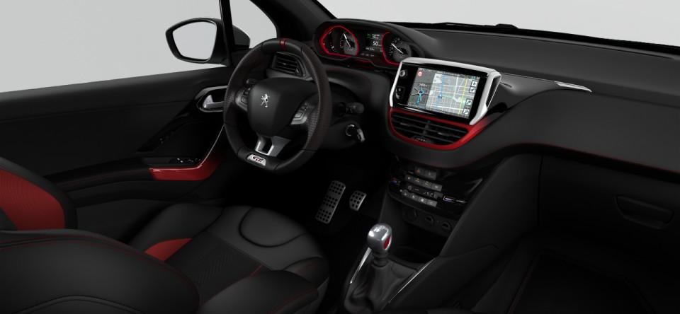 Intérieur Mi-cuir Club Nappa Maille Caro Noir Mistral Peugeot 208 GTi (3 portes) 