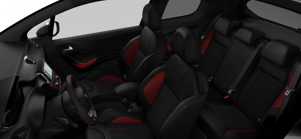 Sièges Intérieur Mi-cuir Club Nappa Maille Caro Noir Mistral Peugeot 208 GTi (3 portes) 