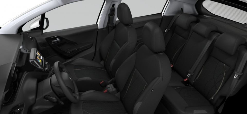 Sièges Intérieur tissu Curve noir mordoré Peugeot 208 Active (3 et 5 portes) 