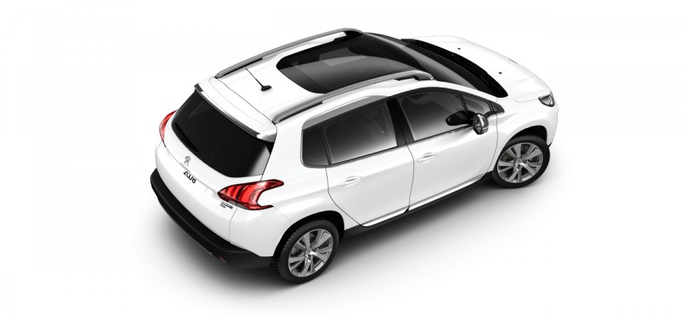 Vue aérienne Peugeot 2008 Blanc Banquise 05