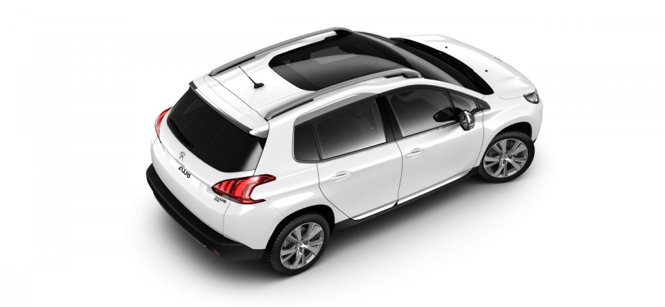 Vue aérienne Peugeot 2008 Blanc Nacré 05