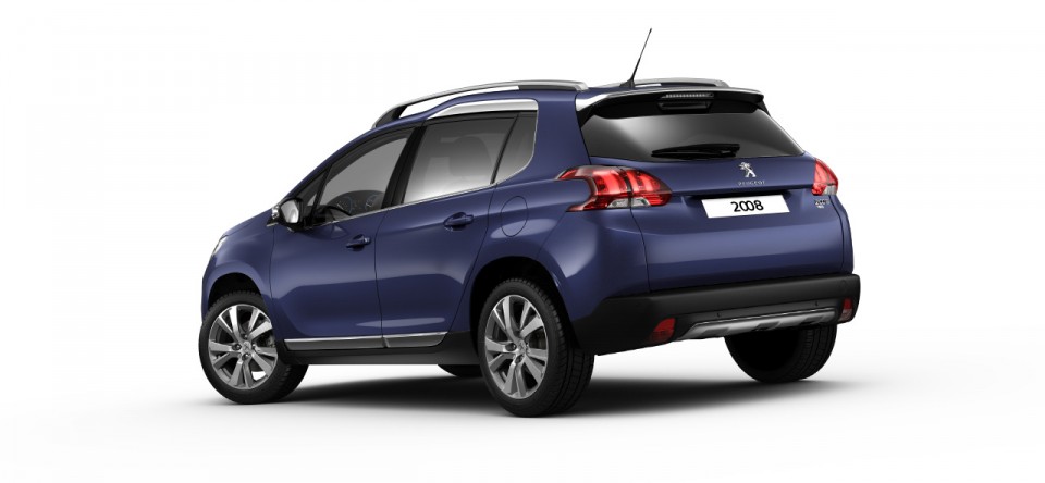 3/4 arrière Peugeot 2008 Bleu Virtuel 03