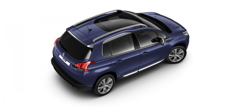 Vue aérienne Peugeot 2008 Bleu Virtuel 05