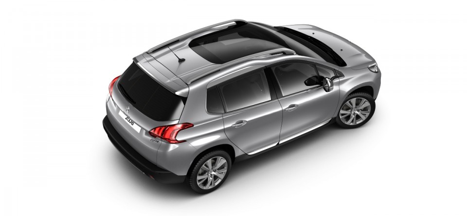 Vue aérienne Peugeot 2008 Gris Artense 05