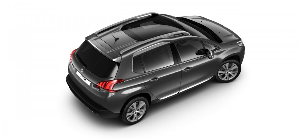 Vue aérienne Peugeot 2008 Gris Platinum 05