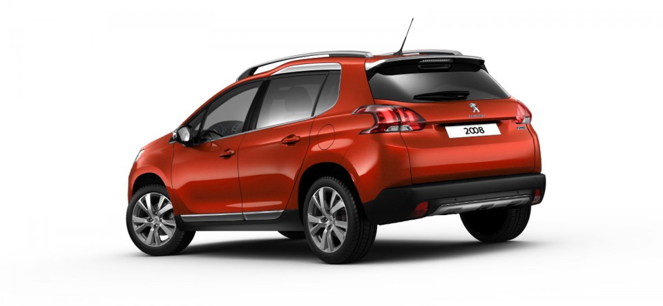 3/4 arrière Peugeot 2008 Orange Tourmaline 03