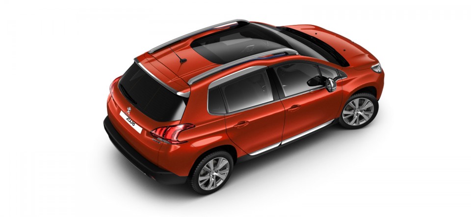 Vue aérienne Peugeot 2008 Orange Tourmaline 05