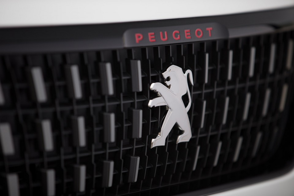 Photo calandre avant Peugeot 2008 GT Line restylée Blanc Nacré