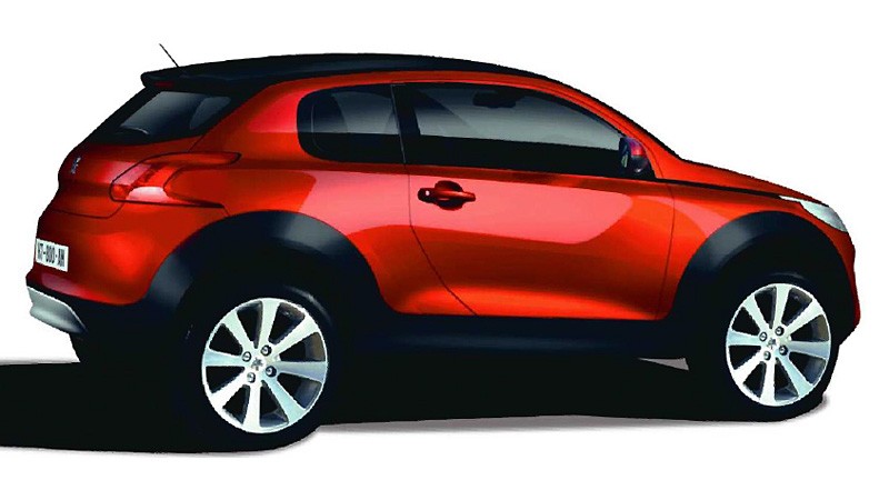 Peugeot 2008 Rouge, montage photo