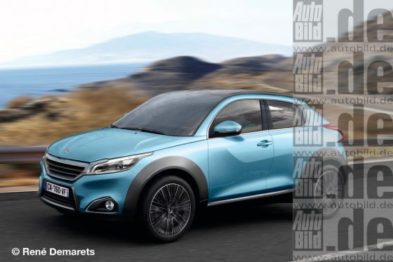 Peugeot 2008 Bleue, montage photo