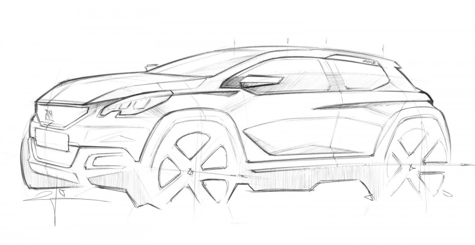 Croquis officiel Peugeot 2008 restylée (2016)