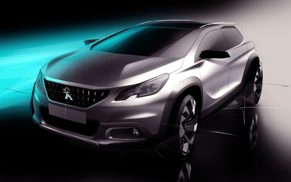 Design sketch officiel Peugeot 2008 restylée (2016)