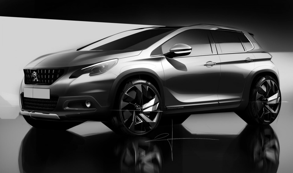 Design sketch officiel Peugeot 2008 restylée (2016)