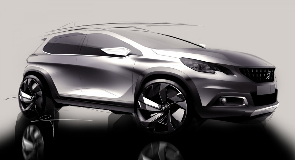 Design sketch officiel Peugeot 2008 restylée (2016)