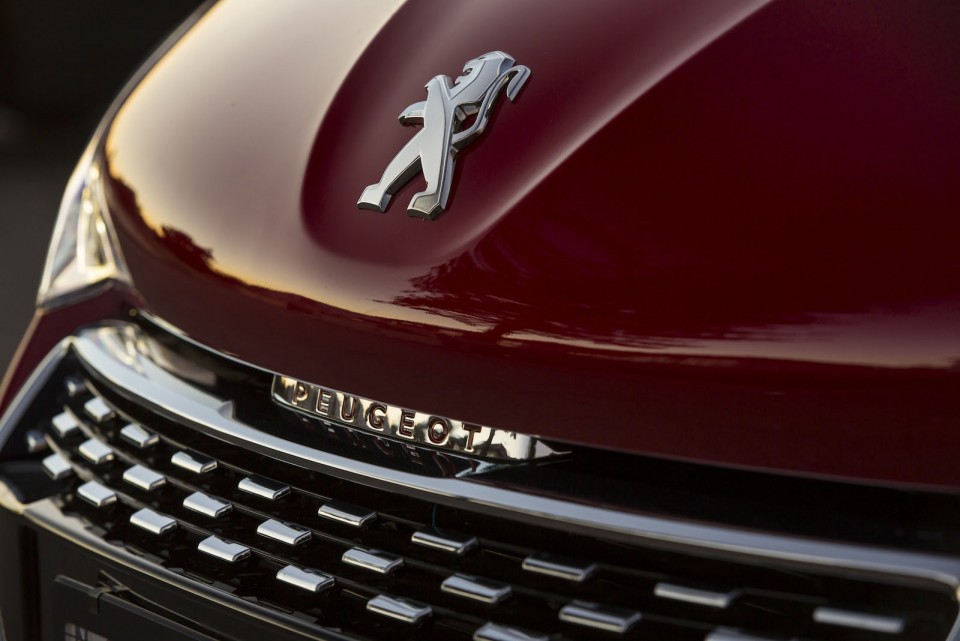 Détail sigles calandre avant Peugeot 208 GTi Rouge Rubi, version AU (RHD) - 1-018