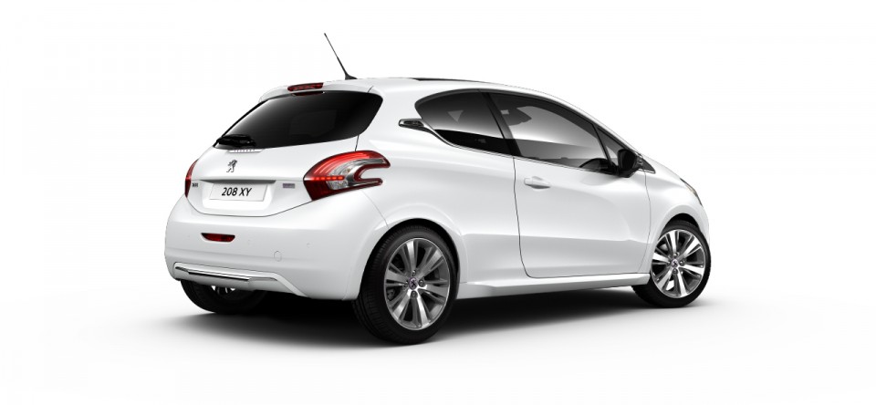 3/4 arrière Peugeot 208 XY Blanc Banquise 03