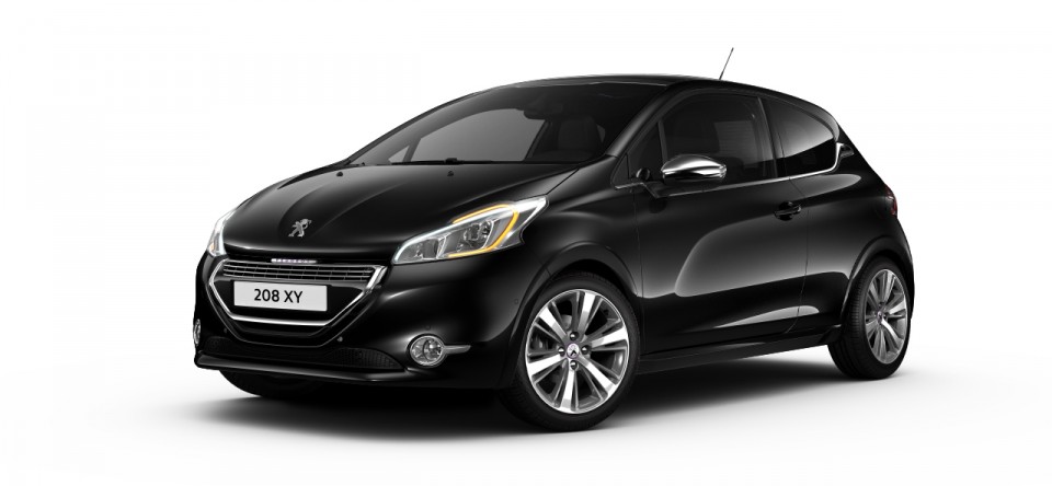 3/4 avant Peugeot 208 XY Noir Perla Nera 01