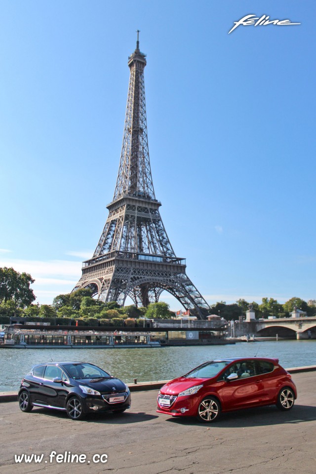 Photo Peugeot 208 GTi Rouge Rubi & 208 XY Dark Blue 1.6 THP 155