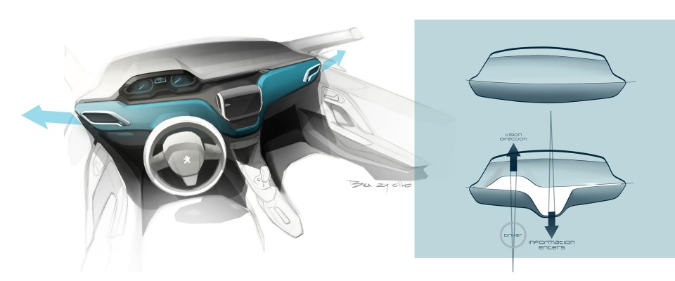 Intérieur Design Sketch Peugeot 208 032