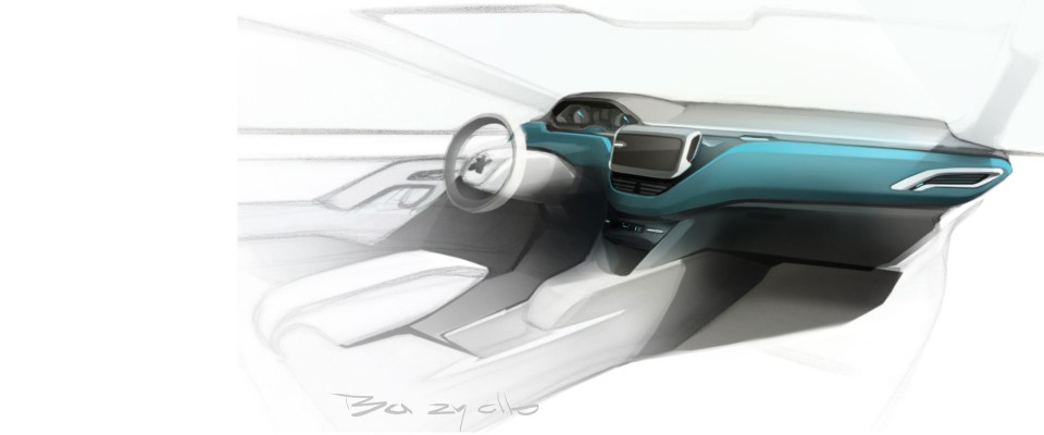 Intérieur Design Sketch Peugeot 208 034