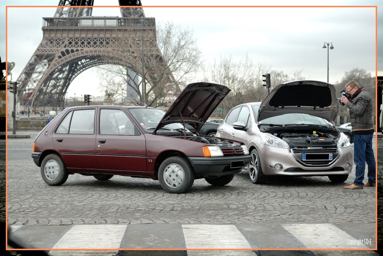 Comparatif Peugeot 208 Féline Blossom Grey et Peugeot 205 GR Bordeaux 002
