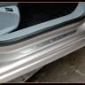 Seuil de porte inox Peugeot 208 Féline Blossom Grey 026