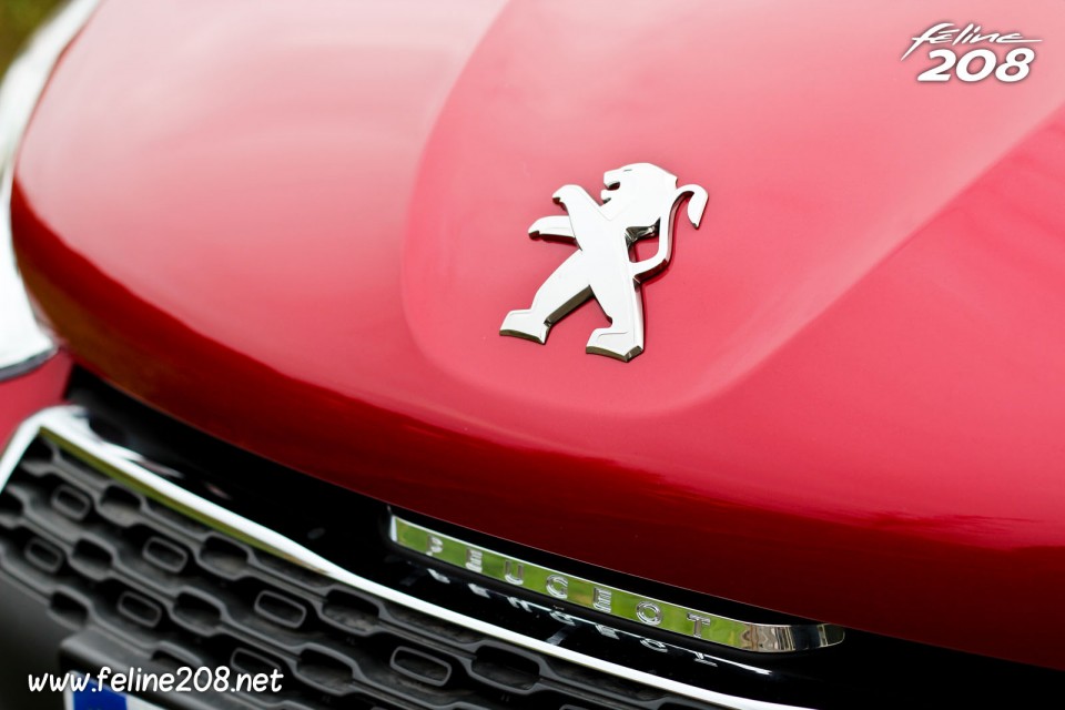Photo emblème lion capot Peugeot 208 Active Rouge Rubi - 1.2l e-VTi 82 ETG5 - 1-025
