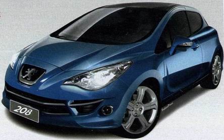 Photo montage Peugeot 208 bleue