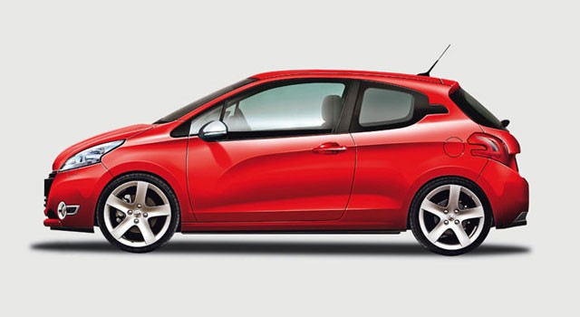 Photomontage Peugeot 208 Rouge