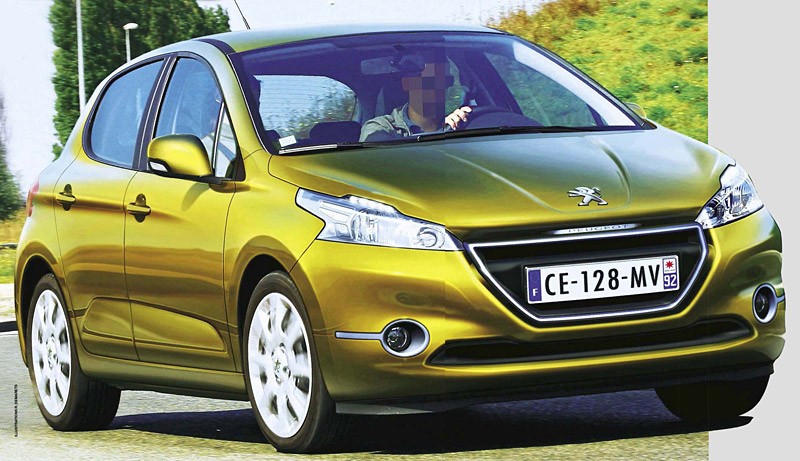 Photo montage Peugeot 208 Berline 5 portes Jaune