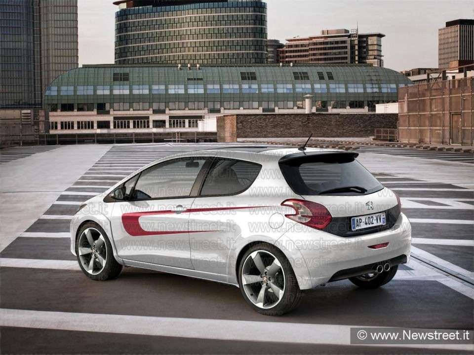 Photo montage Peugeot 208 GTi 3 portes Blanc