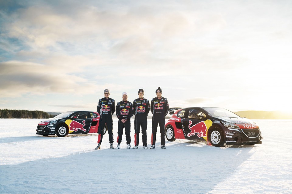 Kevin Hansen, Sebastien Loeb, Timmy Hansen and Davy Jeanney